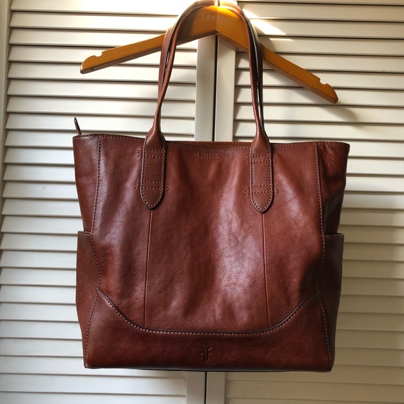 Frye Handbags - Frye Cognac Genuine Leather Tote